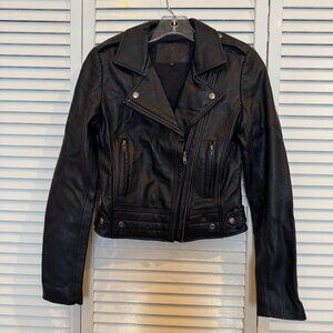 Linea Pelle The Ryder Black Leather Jacket Size XS